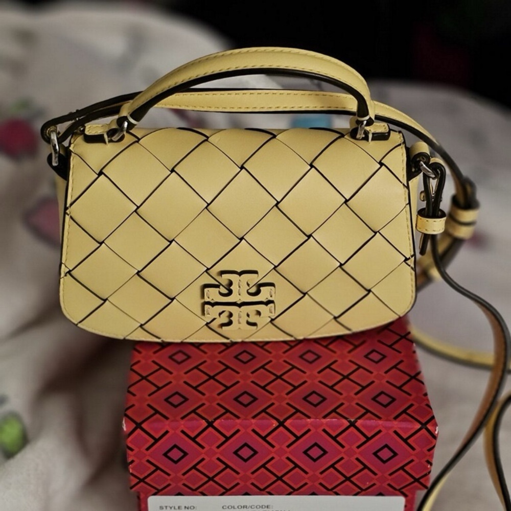 NWOT Tory Burch Britten Woven Mini Top Handle Purse